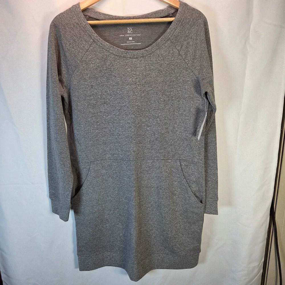 New York & Co Lightweight Sweatshirt Dress Small Minimal Casual Comfy NWT